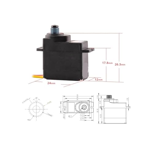 Micro-servo numérique anti-casse avec engrenages en métal pour robot compact - 3