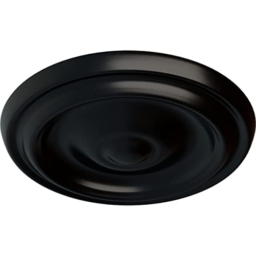 Image of 9 5 /8 inchOD x 1 1 /8 inchP Maria Ceiling Medallion (Fits Canopies up to 1 3 /4 inch), Jet Black