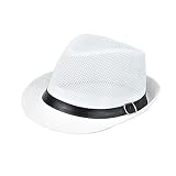 BRU-URB Fashion Summer Beach Hat Mesh Breathable Panama Sun Hat for Woman Man Vacation Travel Straw