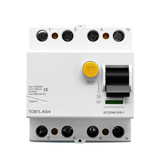 Disjoncteur résiduel tétrapolaire 40A type AC haute sensibilité 30mA