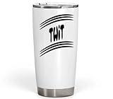 Warrior Girl Holding Selfie Stick Gift - with Baby Unicorn for Kids and Ns - Unique 20 Oz White Stainless Steel Fat Tumbler