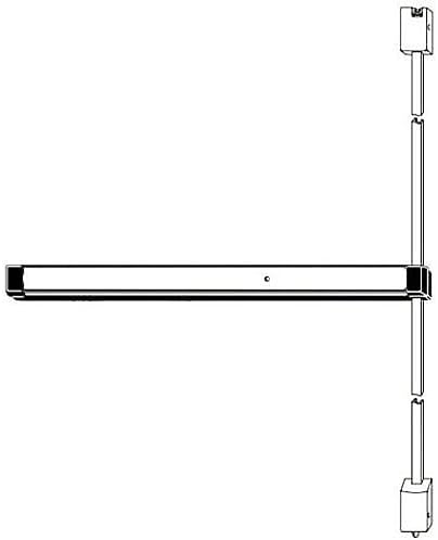 8233LR36 Vertical Rod Exit Device with Electric Latch Retraction – 36" Door, Black Anodized