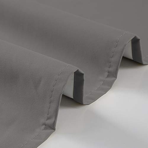 Diamond Home Linens 2 Panels Thermal Insulated Short Blackout Tier Curtains 36 Inches Long For Kitchen Room Darkening Grommet Top Small Window Treatment Drapes Set, Charcoal #TOP2