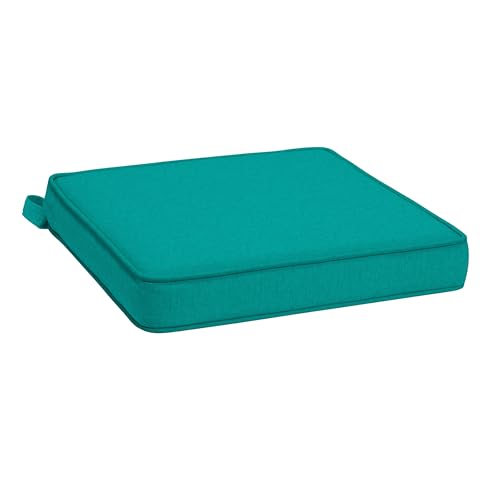 Arden Outdoor Seat Cushion, Foam, Olefin, 19x19, Heathered Teal