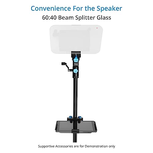 PROAIM Professional Speech Teleprompter with Telescopic Conference Stand & 60/40 Beam Splitter Glass Fits up to 17” Tablets, Laptops & Monitors. for Conferences, News, Film Production. (TP-SPH-01) by PROAIM - Image 4
