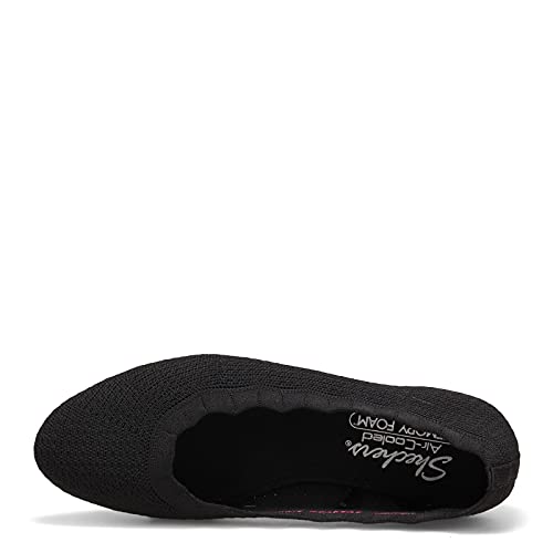 Skechers Women's Cleo 2.0-Love Spell Scalloped Knit Skimmer Flats with Air-Cooled Memory Foam Ballet, Black, 8.5 by Skechers - Image 7