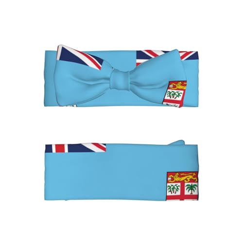 Fiji Flag Baby Bow Headband. Comfortable baby headband, suitable for daily wear and photo props.2