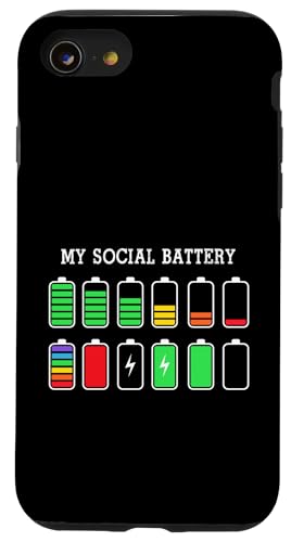Funny Introvert Humor Energy Level Graphic Anti Social Fun �X�}�z�P�[�X iPhone SE (2020) / 7 / 8 �p