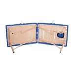 QUIRUMED Table de Massage Pliable en Bois Easy, Couleur Bleue, 194 x 70 cm, Table de Massage, Massage physiothérapie, Similicuir tête articulée, Hauteur réglable, 2 Corps jusqu'à 150 kg