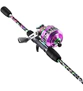 Sougayilang Fishing Rod Reel Combo, 5.9ft 2 Pieces Medium Heavy Fiber Glass Pole with Bright Stro...