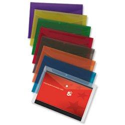 Image of Brand New. 5 Star Envelope Wallet Polypropylene A4 Translucent Assorted [Pack 25]