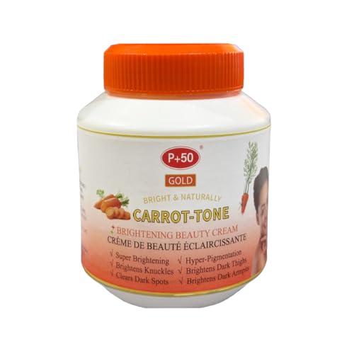 P+50 Gold Carrot-Tone Brightening Beauty Cream 500ml - Skin Brightening & Even Tone - Kojic Acid Carrot & Vitamin C - Helps Reduce Dark Spots & Hyperpigmentation - For Full Body Use