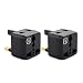 Yubi Power 2 in 1 Universal Travel Adapter with 2 Universal Outlets - Built in Surge Protector - Black 2 Pack - Type G for United Kingdom, England, Hong Kong, Ireland, Scotland, Saudi Arabia, and more