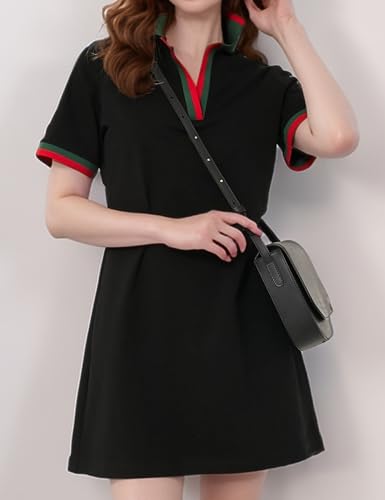 Image of Kissonic Polo Dresses for Women Short Sleeve Tennis Golf Dress V Neck Summer Casual Dress with Pocket