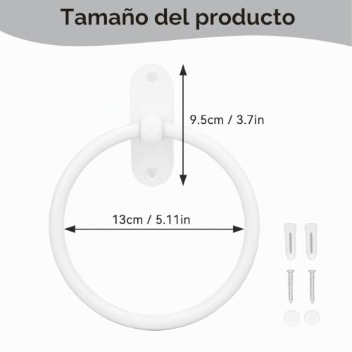 Miniatura 2 de Herchr Toallero De Mano, Toallero De Aluminio Para Baño Toallero De Mano Colgador De Pared Toallero Redondo Toallero Redondo Círculo Toallero Colgador Giratorio Toallero De Cocina Para Casa