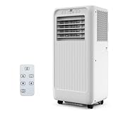 8000 BTU Portable Air Conditioners, 3 in-1 Quiet Portable AC Unit with Efficient Cooling, Remote Control, LED Touch Screen, 24Hrs Timer for Bedroom, Dorms, Office, Indoor Rooms, White