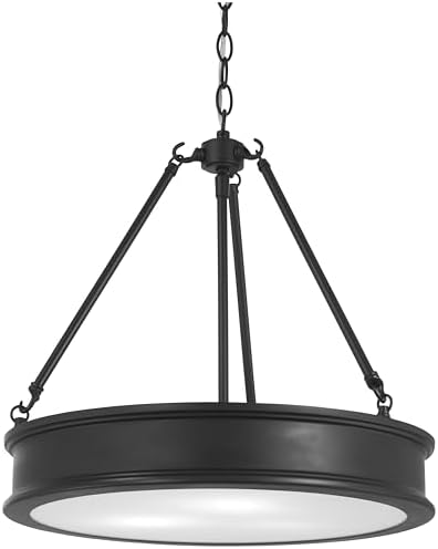 Minka Lavery 4173-66A Harbour Point Pendant, 3-Light, 300 Total Watts, 19-in H x 18.5-in W, Coal Black