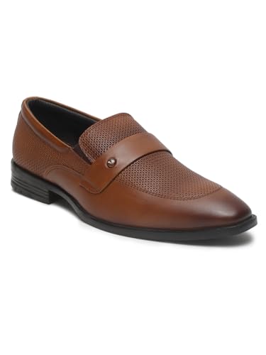 Image of TEAKWOOD LEATHERS Mens's Textured Leather Flexible 360 Moccasins, Stylish Classy Leather Shoes for Men