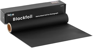 Selens Matte Cinefoil 30,48cmx7,62m Rollen, Schwarz Alufolie für Photographie Shaping Light zum Maskieren von Lichtlecks