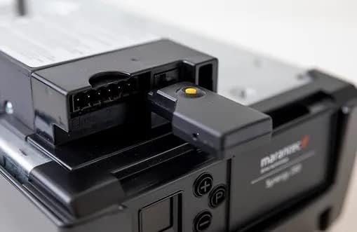 Close-up of Bluefi Stick with yellow button