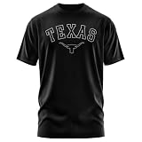Thread and Ink Texas Mens T-Shirt, Unisex Texas Longhorn Logo Shirt, Gameday Football Crewneck Top Black