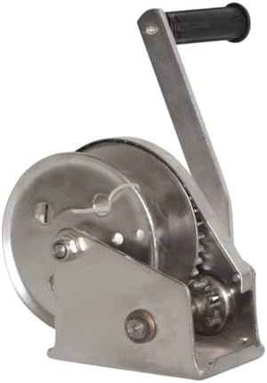Stainless Steel Hand Winch, 8:1 Gear Ratio, 1100kg/2400lb Capacity, Marine Crank Winch (Wire Rope Not Included) - Durable & Heavy-Duty for Boating & Towing