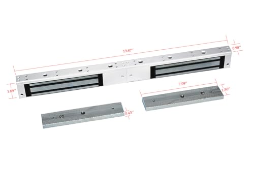 YUANWIN Dual Door Magnetic Lock with Z and L Bracket 600lbs Holding Force Electromagnetic Lock for Double Door Access Control System
