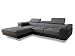 Produktbild Ecksofa Divo mit Schlaffunktion, Bettkasten und Kopfteilverstellung, Polsterecke, Wohnlandschaft, Sofagarnitur, Couch, Sofa, Federkern (Schwarz + Dunkelgrau (Soft 011 + Sawana 05), Ecksofa Links)