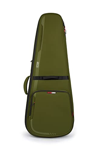 Image of Gator Cases ICON Series Premium Weather Resistant Gig Bag for 335-Style TSA Luggage Lock-Friendly Zipper Pulls; Green (G-ICON335-GRN)