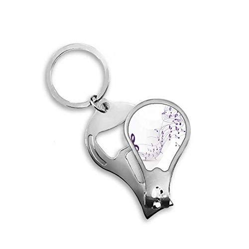 Coupe-ongles de pieds en acier durable orné de notes de musique violettes