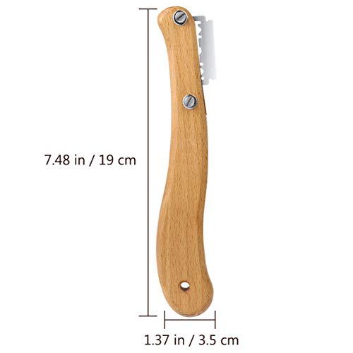 Healeved Van With Wooden Handle, Bread Baker Turning Tool, Bread Slicer Cake Cutter, Dough Maker Cutting Tool, Acid Dough Bread Knife With Plastic Protector Cover 5 Blades #TOP2