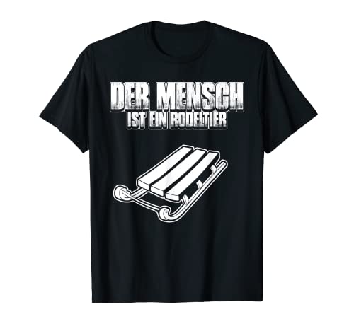 Produktfoto von Mensch = Rodeltier - Lustiges Rodel Schlitten T-Shirt