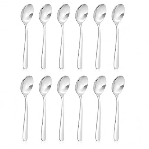 Image of Culinex Premium Stainless Steel 5.5 inch Tea & Coffee Small Spoon Set of 12 | Silver Rustproof Food Grade Flatware Cutlery By thinKitchen (Essen)