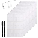 Yenblow 300 Pcs Charging Cable Labels Tags with Quick Drying Marker Pens, White Electronic Cord Labels, Waterproof Write On Wire Markers for Computers Laptop Audio HDMI Charger Cable Management