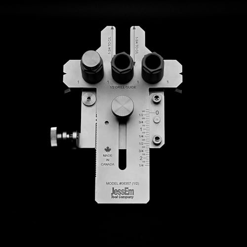 JessEm 08358 Seasoned Pro Stainless Steel Dowelling Jig Complete Kit with 1/4", 3/8" and 1/2" Guides, Three Angle Bases, Wall Bracket, Precision Woodworking Joinery Tool by JessEm - Image 6