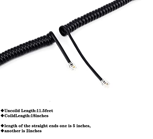 image for LanSenSu Coiled Telephone Cord ，Telephone Cord 3 Pack 11.5FT Uncoile