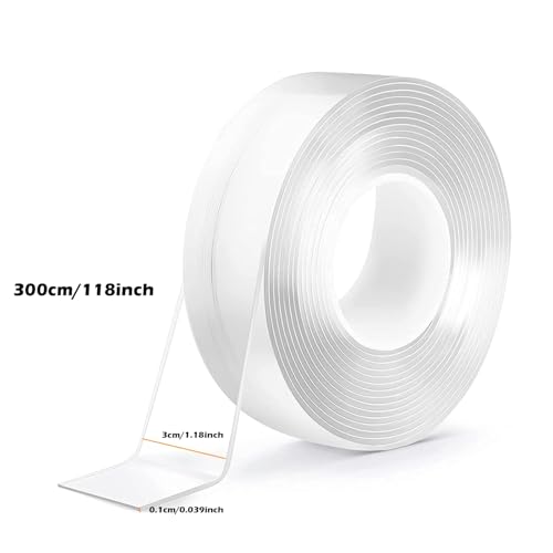 Miniatura 2 de Cinta Adhesiva De Doble Cara Resistente, Nano Cinta Adhesiva De Doble Cara, Cinta De Montaje Transparente Para Colgar Cuadros 9.85 Pies 1 Mm De Grosor X 30 Mm De Ancho