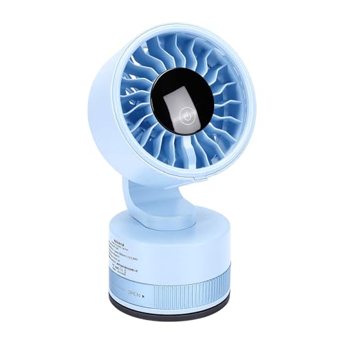Petit ventilateur de bureau 6 vitesses bleu compact - 2