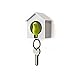 AKOAK White Mini Birdhouse and Green Bird Keychain,Bird is a Safety Whistle