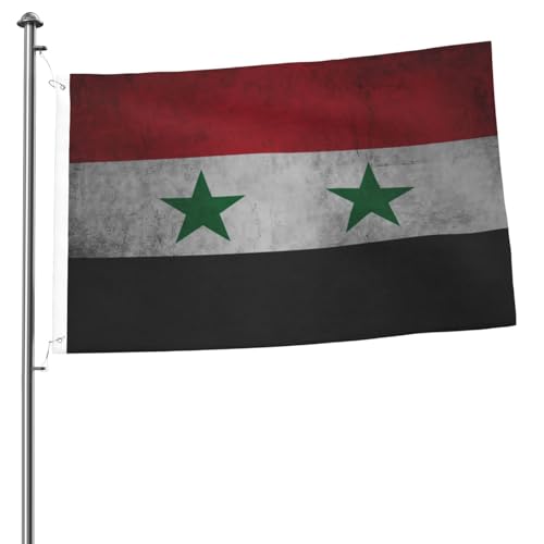Syria Syrians vintage Flag 2x3 Ft Double Sided Printing Flag Party Decorations, Soccer Party Bar Garden Decoration Indoor Outdoor
