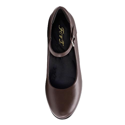 FOWT Women Platform Closed Toe Mary Jane Pumps Round Toe Mid Kitten Heels Adjustable Strap Comfy Party Dress Bridal Shoes Size 4-16 US3