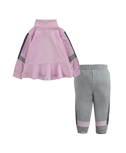 Nike Little Girls Full-Zip Jacket And Leggings 2 Piece Set (Grey(16I095-G6U)/Pink, 24 Months) #TOP1