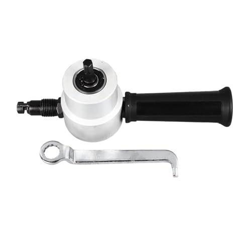 Cortador de láminas de metal de doble cabezal, aleación, accesorio de taladro mordisqueador ajustable de 360 ​​grados para corte eficiente de hierro, acero inoxidable, cobre,