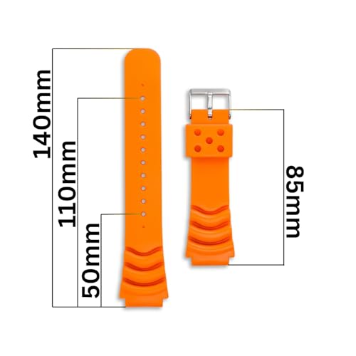 Bracelet plongée extra long orange 20mm pour vos sessions de surf - 2