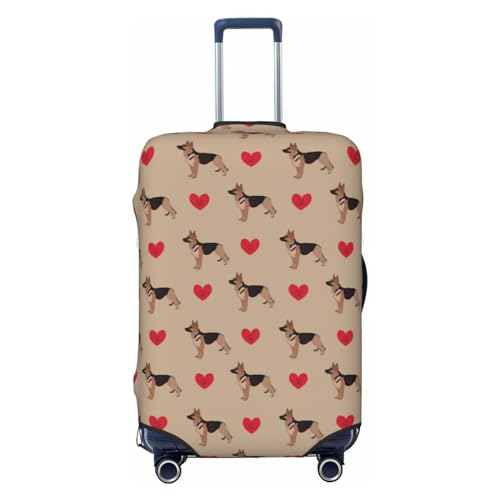 Luggage Cover Protector Suitcase Cover - Cute German Shepherd Dog Love Soft Fashion Uitcase Cover for Luggage