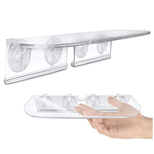 Image of Window Garden Double Veg Ledge - Window Shelf for Plants, Clear Acrylic Shelves - Suction Cup Indoor Plant Holder - Glass Window Sill Extender for Microgreens Kit, Planters (1 Pack)