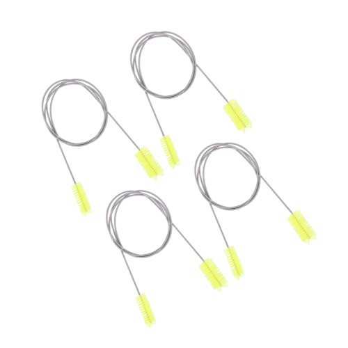 minkissy 4 Piezas Cepillo Limpieza Tubos Acuario Flexible Nylon Resistente Diseño Primavera Doble para Hogar