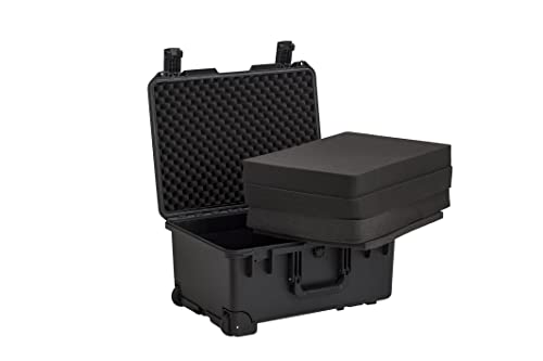 MEIJIA Premium Waterproof Rolling Hard Camera Case,Hard Protective Case with customizable fit foam and wheels,Full Protection with Light&Convenient Design,Elegant Black (21.2"x16"x10.51") by MEIJIA - Image 2