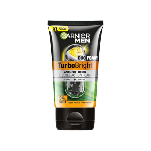 Garnier Men, Face Wash, Brightening & Anti-Pollution, TurboBright Double Action, 155 g discount deal