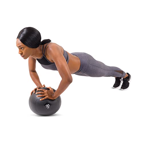 Prosourcefit Slam Medicine Balls 20 Lbs Smooth Textured Grip Dead Weight Balls For Cross Training, Strength And Conditioning Exercises, Cardio And Core Workouts, Black #TOP2